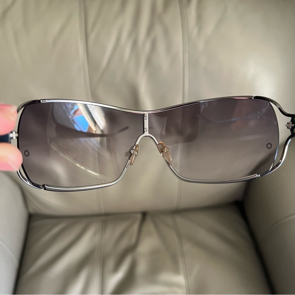Montblanc Mont Blanc Transparent Mask Sunglasses MB 82S Gray Italy Made Unisex - Picture 8 of 12